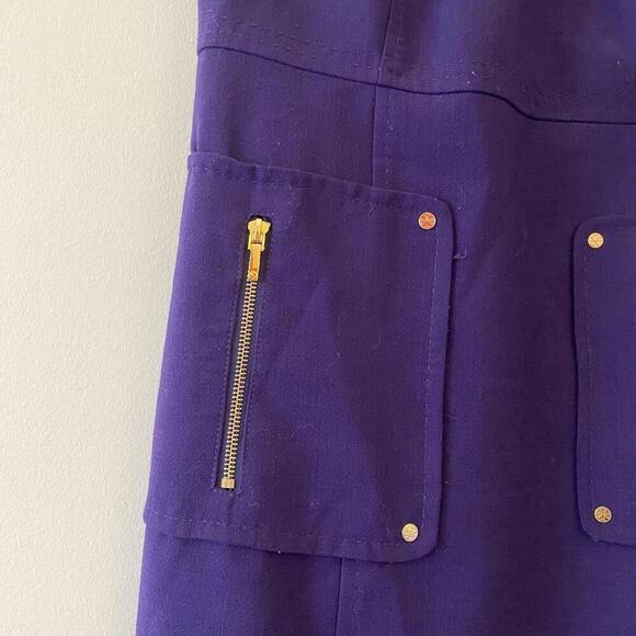 TORY BURCH purple wool knee length shift dress - Picture 5 of 7